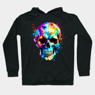 Colored Skull Design in Vibrant Vector Style Hoodie